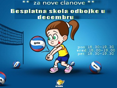 Besplatna škola odbojke u decembru