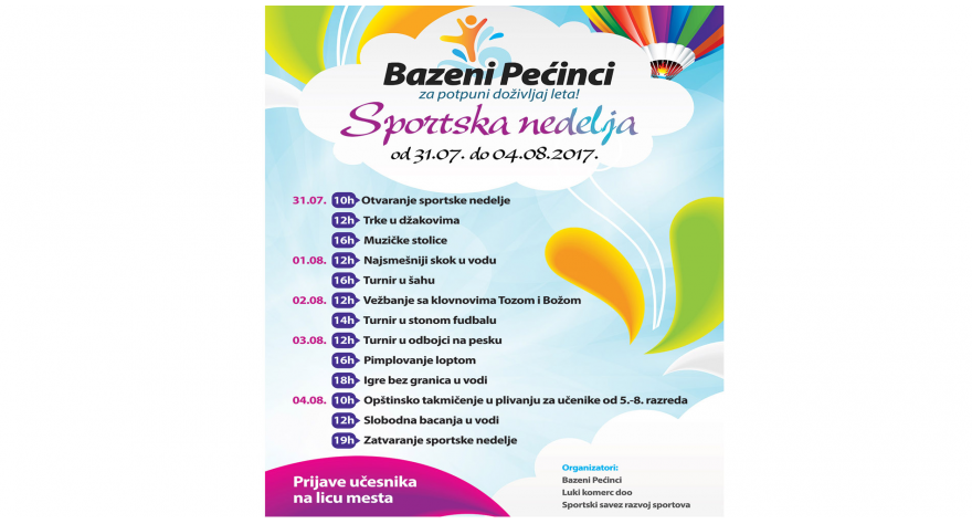 Pet dana sportskih nadmetanja i zabave na bazenima