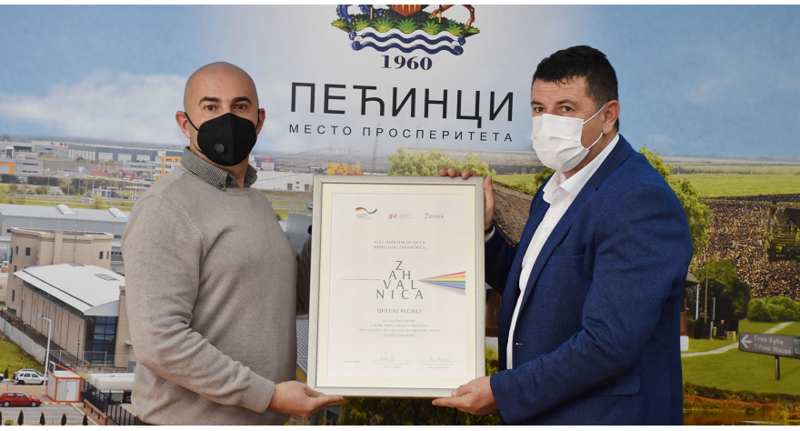 Opštini Pećinci uručeno priznanje GIZ-a