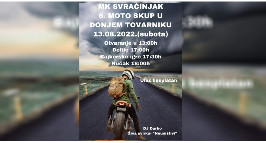 У суботу мото скуп у Доњем Товарнику